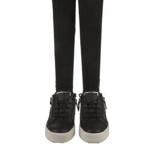 Leather Glitter Accents Sock Sneakers